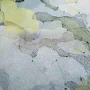 Kaori Miyayama, Detail of "The Roots of Heaven -le radici del cielo- 5", 2013, 30 x 60 x 3.5 cm, woodcut, thread, organdy, wooden frame, © Kaori Miyayama and Base Gallery