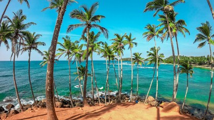 Golden sands and warm waters along Sri Lanka’s Indian Ocean coast, where surf culture meets tropical calm