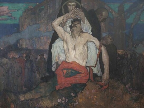 Mater Dolorosa Belgica (1915), oil on canvas,  copyright of The Estate of Frank Brangwyn