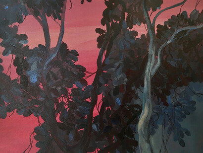 Farida El Gazzar
Into the night,2019
Acrylic on watercolor paper, 26X36
Courtesy Kalfayan Galleries, Athens-Thessaloniki