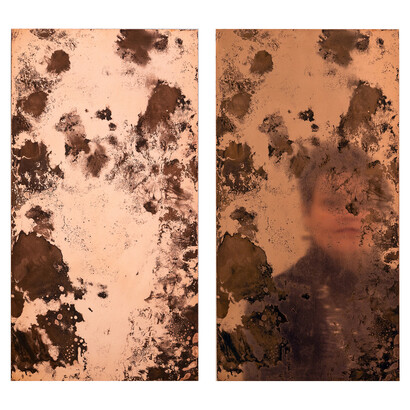 Francesca Grilli, Gliese 581m, 2015, copper etching plate, 27 × 50 cm