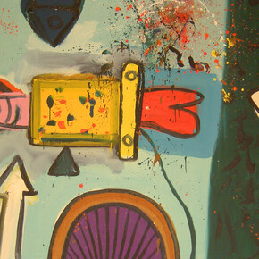 Alan Davie, opus O.568C Fish Charm N°3, Oct.1965, oil on canvas, 48 x 60 in/121.9 x 152.4 cm