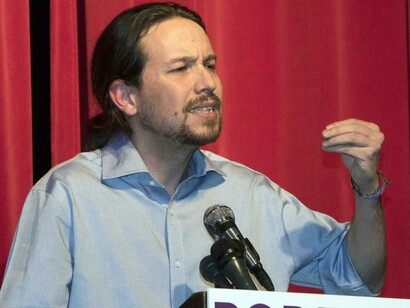 El líder de Podemos, Pablo Iglesias, durante una intervención pública