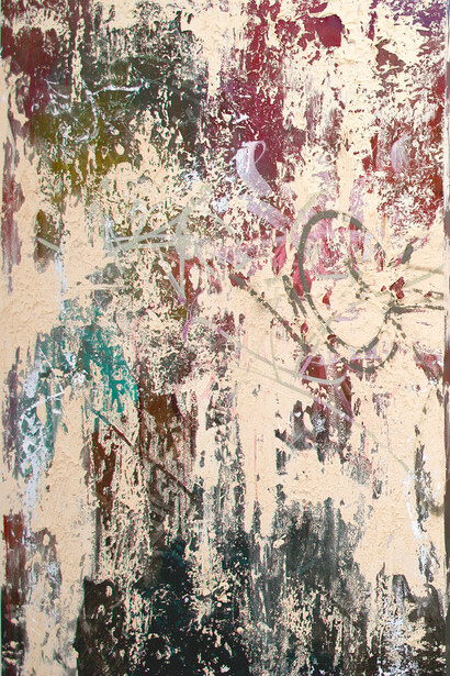 “Eureka to Flagler”, 72” by 48” (183 cm by 122 cm), acrylic, ink, enamel/ canvas, 2015 copyright: JOSÉ PARLÁ; Artists rights society. courtesy: Bryce Wolkowitz gallery and Mary Boone Gallery, New York
