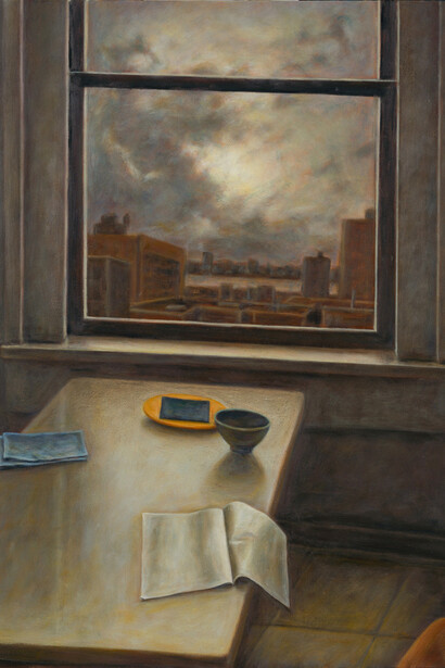 Susan Kraut - New York Kitchen, II, 34 in x 28 in, oil on panel,  2016