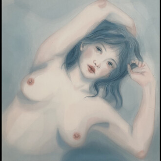 Naomi Boiko Stapleton, ‘Insomnia blues’, 2022, acquarello su cotone, 60x60 cm