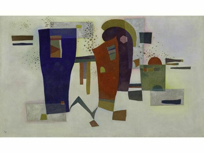 Accompanied Contrast (Contraste accompagné), March 1935, Oil with sand on canvas, 97.1 x 162.1 cm, Solomon R. Guggenheim Museum, New York, Solomon R. Guggenheim Founding Collection, By gift © 2013 Artists Rights Society (ARS), New York/ADAGP, Paris
