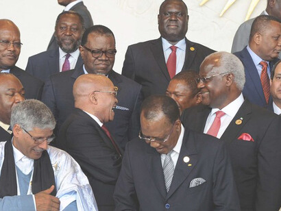 President Jacob Zuma joins fellow Heads of State for a family portrait at the 26th Ordinary Session of the African Union Summit, held in Addis Ababa, Ethiopia, in 2016