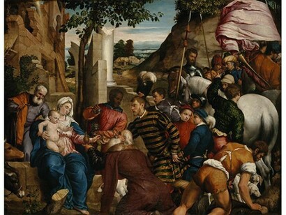 Jacopo Bassano (Jacopo dal Ponte), The Adoration of the Kings, early 1540s, Oil on Canvas 183.00 x 235.00 cm (framed: 272.00 x 218.00 x 8.50 cm), Purchased by the Royal Scottish Academy 1856; transferred to the National Gallery of Scotland 1910