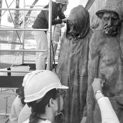 Roma, Vincenzo Vela, Le Vittime del Lavoro, operazione di Restauro, ph Roberto Luciani