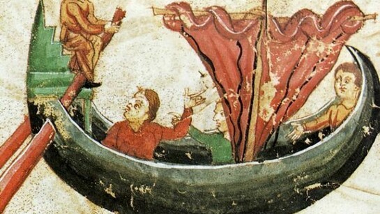 Scena di navigazione dal Codex Medicina Antiqua. XIII secolo.