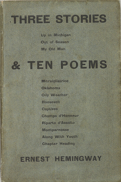Three Stories & Ten Poems, [Paris]: Contact Publishing Co, 1923, The Carter Burden Collection of American Literature, The Morgan Library & Museum, Photography by Graham S. Haber, 2014