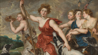 Taller de Rubens; Diana cazadora, c. 1620, Museo del Prado, España (detalle)