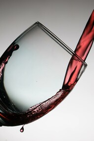 A poured glass of red wine Malbec, the most cultivated wine in Argentina 
