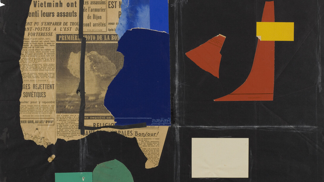 Le Corbusier, Composition avec photo de la bombe "H", 1952 . Avec l'aimable autorisation du Musée d'Art Moderne de Paris