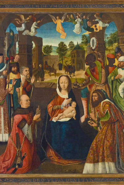 Master of the Heilige Sippe - Adoration of the Magi, 1525 - Tempera on panel. Collection of the Winnipeg Art Gallery. Gift of Lord and Lady Gort. G-67-10