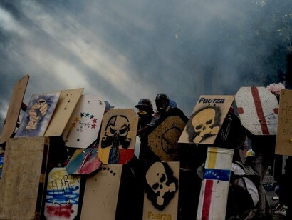 Opositores al régimen en Caracas