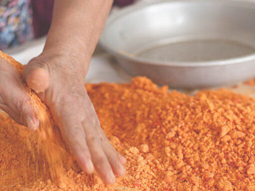 To prepare the traditional Turkish Tarhana soup, a mixture of fermented yogurt, vegetables, and spices is combined to create a rich and delicious dish