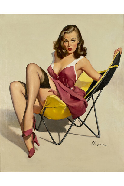 Elvgren Gil, Low Down Feelings, 30 x 24, Oil on Canvas, c.1955