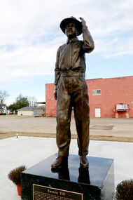 A statue of Emmett Till that was unveiled on October 21, 2022, in Greenwood, Mississippi, USA 