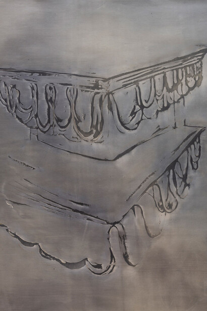 Laura Caetano, IX (versilbern) (detail), 2026. Courtesy of Balcony Contemporary Art Gallery