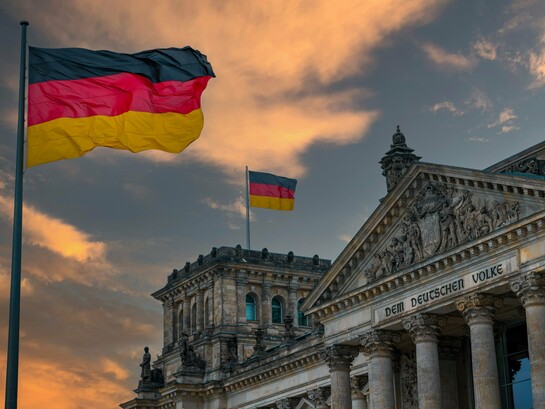 The Reichstag Building in Berlin, Germany, symbolizing the political leadership behind Germany's growing foreign and defense policies