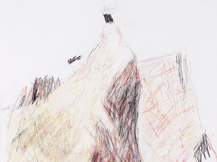 Mario Raciti, Arco, 2014, pastello e grafite su carta, 70 x 50 cm, dettaglio