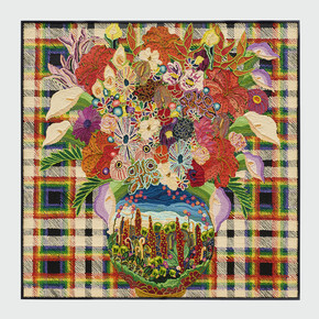 Caroline Larsen, Wild Garden, 2022, Oil on canvas over panel, 60 x 60 inches, 152 x 152 cm. Courtesy of The Hole, New York