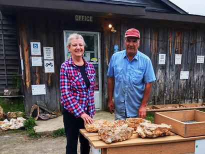Cheryl and Orville Murphy, owners of Board Camp Crystal Mine in Arkansas, USA
