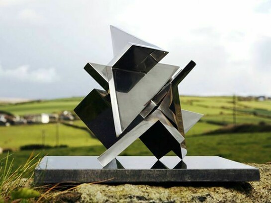 Paul Mount, Tetrak, 1975, Stainless steel (three parts), H: 28cm (11 ins) W: 38cm (15 ins), Unique