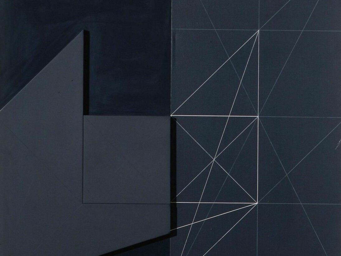 Architettura 1973acrylic on canvas and steel100 × 100 cmCourtesy: Cortesi Gallery, London – Lugano