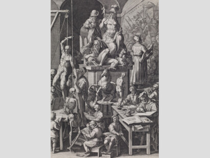 La práctica de las Artes, 1573. Talla dulce: aguafuerte y buril sobre papel verjurado, 436 x 297 mm. Courtesy of Museo del Prado