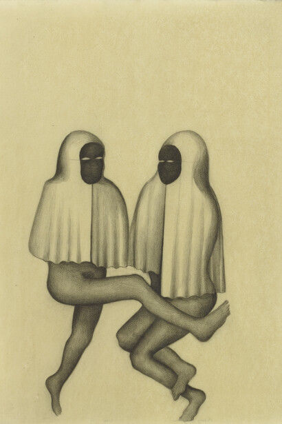 Sandra Vasquez de la Horra, Las devotas novicias, 2014. Graphite on paper, wax 78x57cm