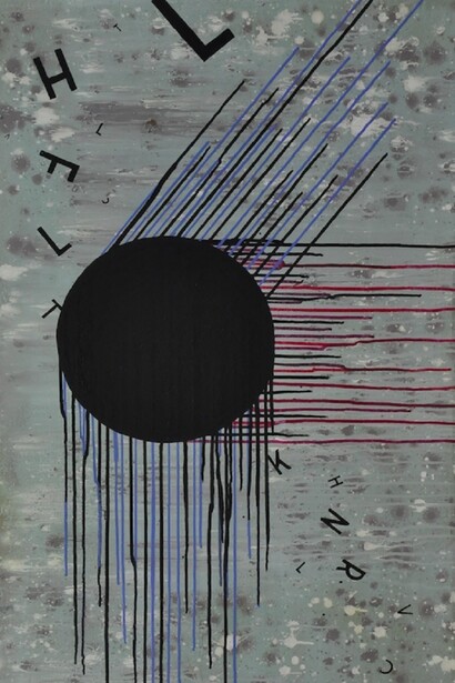 Opiemme, Drain, tempera su tavola, 135x65, 2015. Courtesy Galleria Portanova12, Bologna