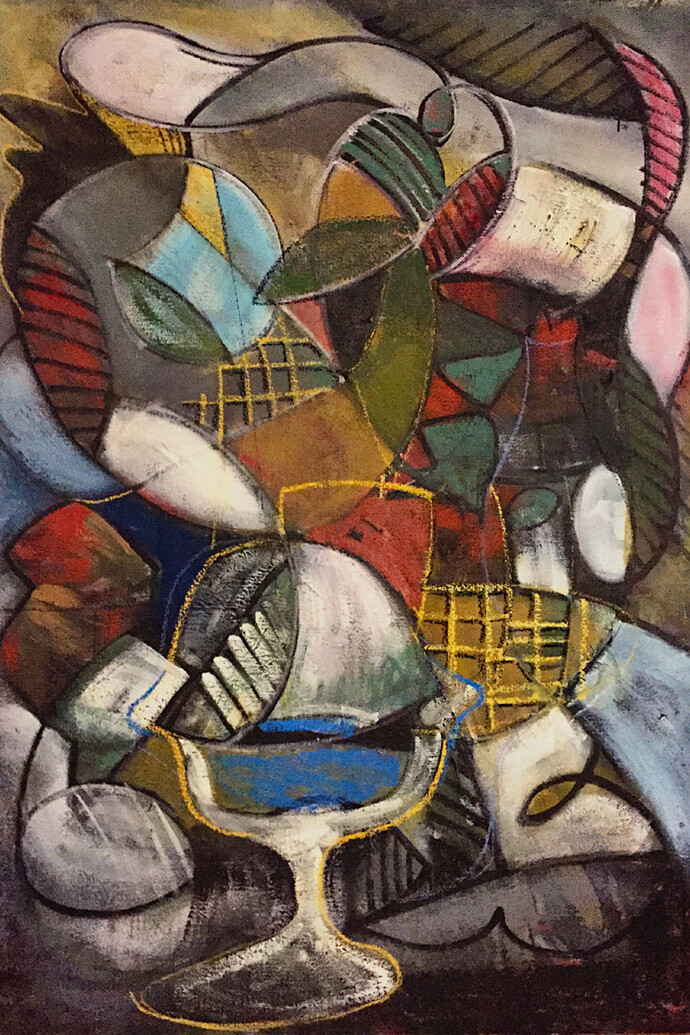 Joseph Maresca Mid Century Modern 66 x 48  $7000 oil on canvas