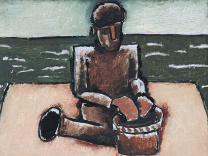 Josef Herman, Fisherman with basket