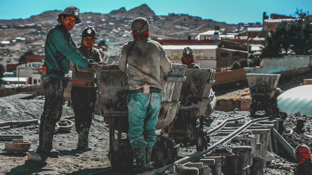 Mineros en Cerro Rico, Potosi, Bolívia