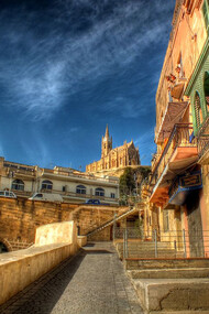 Looking up towards a church on a trip to the island of Gozo © Dean Thorpe