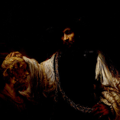 «Aristóteles con un busto de Homero» (1653), Rembrandt
