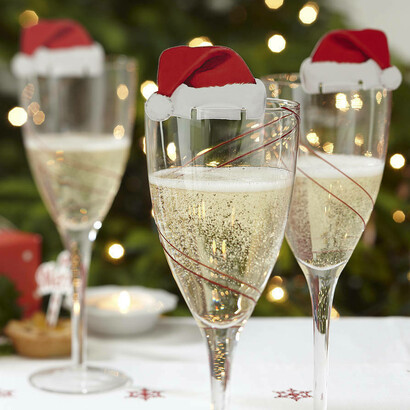 Santa hat glass decorations, source: Pinterest 