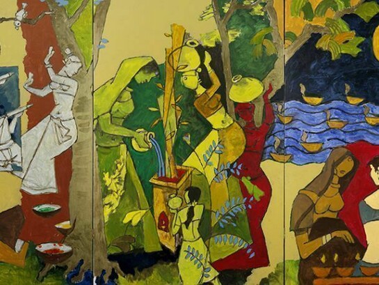 M.F. Husain, Traditional Indian Festivals, 2008-2011. Courtesy of Usha Mittal © Victoria and Albert Museum, London