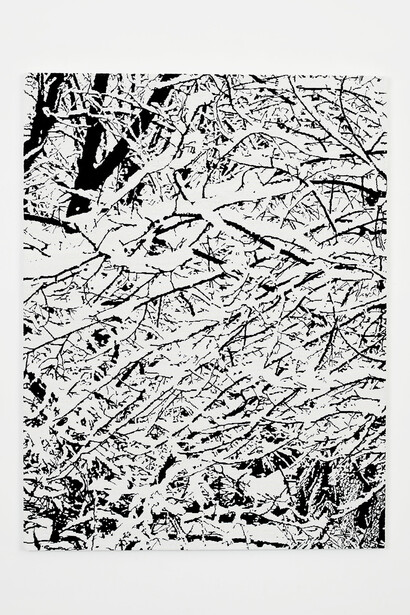 Farhad Moshiri, "Snow Forest" 004A, 2017. Hand embroidered beads on canvas on board, 199 x 149 cm | 78 3/8 x 58 11/16 in. Photo: Guillaume Ziccarelli. Courtesy Perrotin
