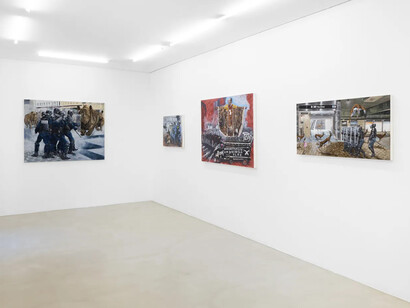 Gunga Guerra, Se correr o bicho pega, se ficar o bicho come, vista da exposição. Cortesia da Zipper Galeria