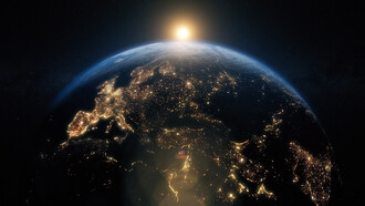 Ciudades iluminadas del planeta Tierra vistas desde el espacio