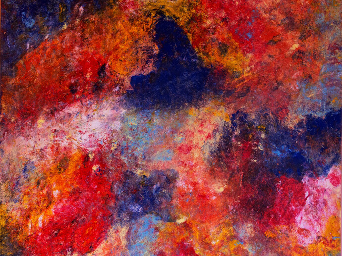 Marina Berra, Born to be alive, 2016, tecnica mista su tela, 80x80 cm