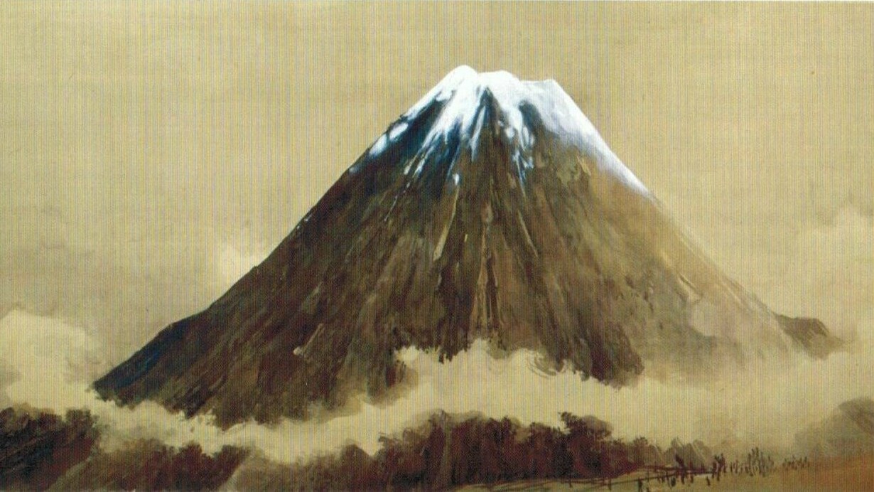 "Monte Fuji", tinta y pintura sobre seda, Takeuchi Seihō, 1893