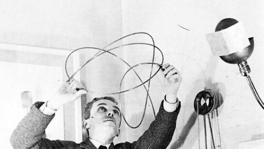 Bruno Munari (1907-1998) in his studio