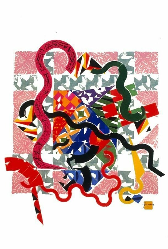 John Schiff, Thickplotting, 1995, Handstamped, 37” x 26”