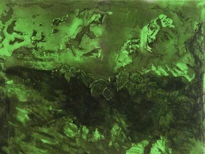 Dyonisos en vert, etching , cm 44 x 54