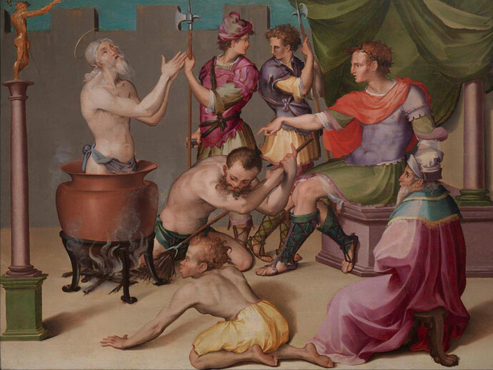 Carlo Portelli, Martirio di San Giovanni Evangelista, collezione privata